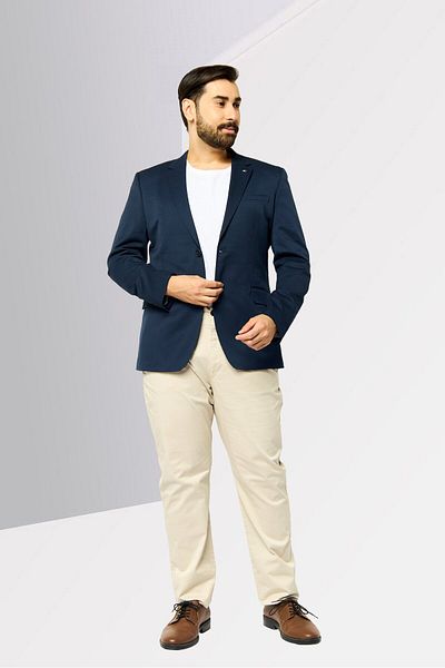 Tommy Hilfiger Men Tailored Fit Plain Casual Blazer, Navy
