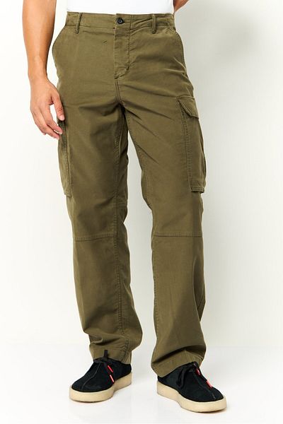 Tommy Hilfiger Men Regular Fit Cargo Pants, Olive
