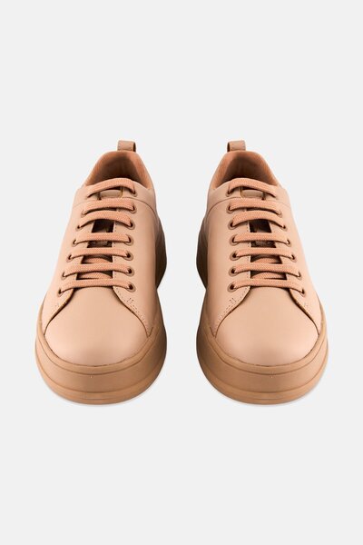 Geox Women D Spherica Lace Up Casual Shoes, Tan