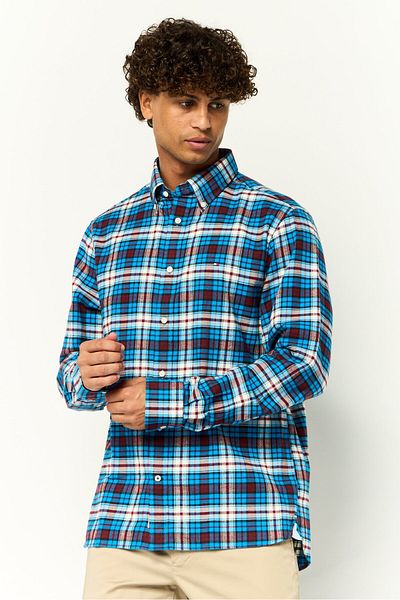 Tommy Hilfiger Men Regular Fit Checkered Long Sleeve Casual Shirt, Multicolor