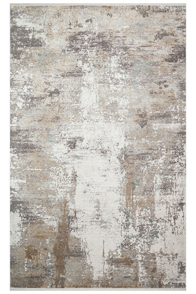 Vog Halı Lidya Eskitme Taş Rengi Bambu Viskon Akrilik Soyut Desen Sık Dokuma ...