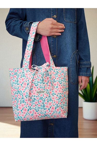Ayza Stüdyo Pink Floral Women's Summer Shoulder Bag