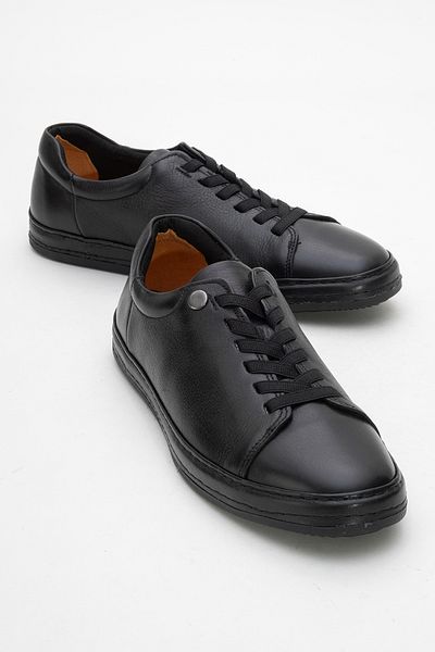 Dericlub Deri̇club Men's Lace-Up Comfort Casual Shoes Real Leather Fr 245531 Black
