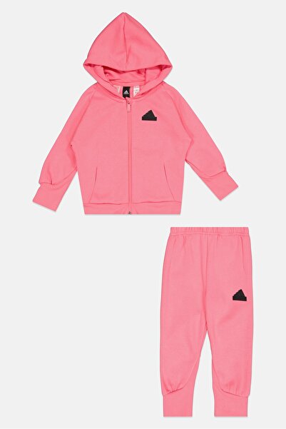 adidas Toddlers Girl 2 Pieces Hooded Long Sleeves Sweatshirt And Pants, Pink