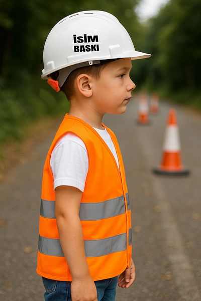 Teknik Child Engineer Vest + Helmet (You Can Inform the Printing and Helmet Color in the Question Part)