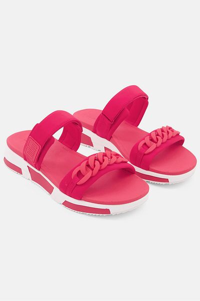 Fitflop Women Velcro Heda Chain Slides, Red