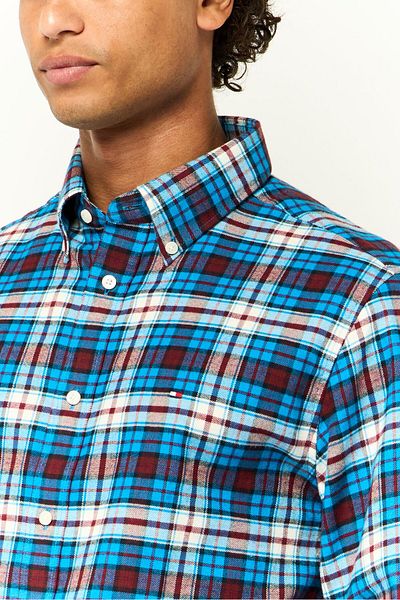 Tommy Hilfiger Men Regular Fit Checkered Long Sleeve Casual Shirt, Multicolor