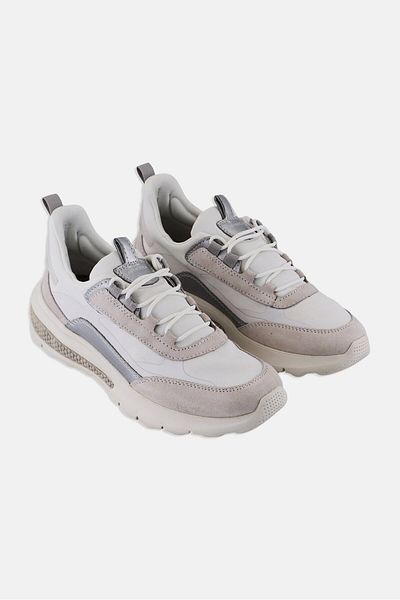 Geox Women Spherica Lace Up Casual Shoes, Off White