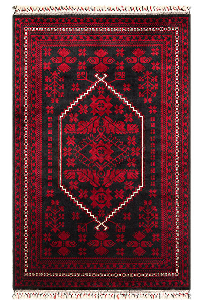 Vog Halı Sahra El Emeği Nostaljik Lacivert Otantik Geleneksel Uşak Motifli Sa...