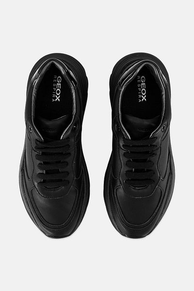 Geox Women Diamanta Lamb Lace Up Casual Shoes, Black