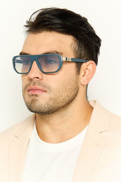 Guess Men GU0012420C59 Square Sunglasses, Slate Grey