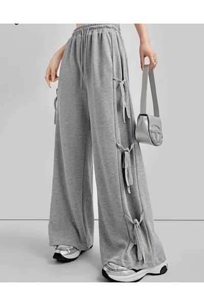 Weekeep Y2K Ribbon Detail Trend Sweatpants/Pants