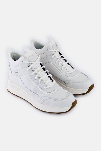 Geox Women U Spherica Actif Lace Up Casual Shoes, Off White