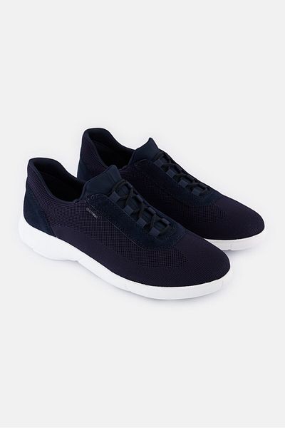 Geox Men Textured Lace Up Shoes, Navy