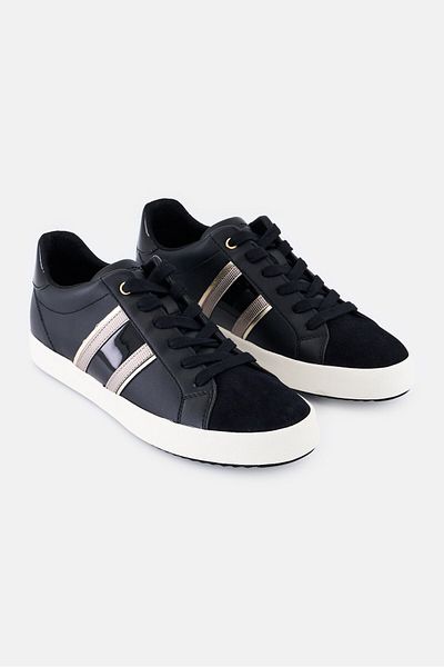 Geox Women Lace Up Casual Shoes, Black