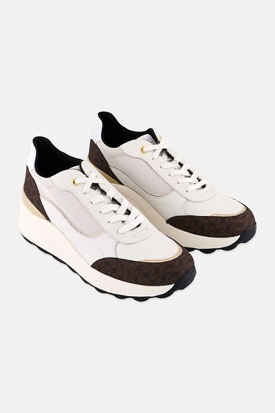 Geox Women Spherica EC13 Lace Up Casual Shoes, White