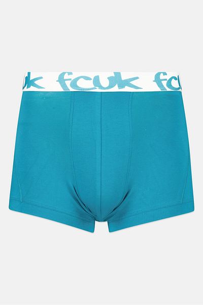 Fcuk بوكسر رجالي بشعار العلامة التجارية، أخضر بحري