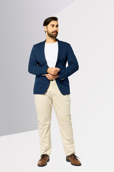 Tommy Hilfiger Men Regular Fit Solid Casual Blazer, Navy