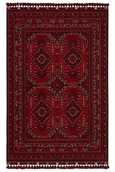 Kalesta Şiraz 05 Red Afgan El Dokuma Desenli Hav Toz Vermez Salon, Mutfak, Ko...