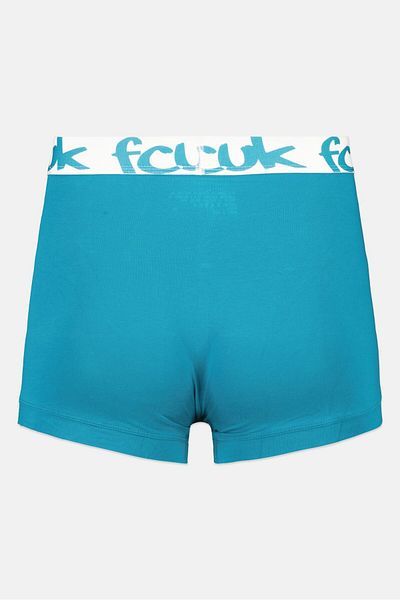 Fcuk بوكسر رجالي بشعار العلامة التجارية، أخضر بحري