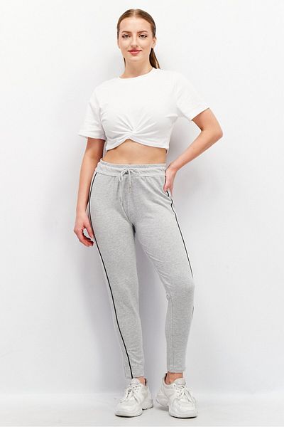 Don't Call Me Jennyfer Women Regular Fit High Waist Trouser Pants, Grey/Black