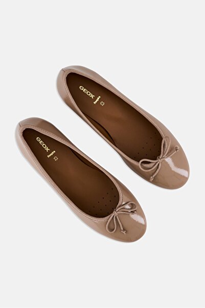 Geox Women D Floretia A Slip On Heeled Ballet Flats, Taupe