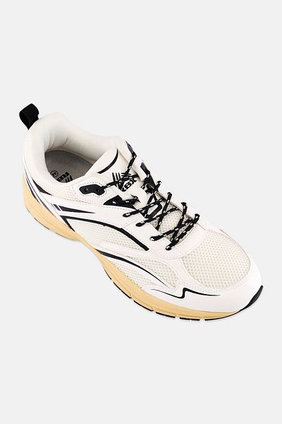 RBX Men Brand Logo Lace Up Running Shoes, Off White