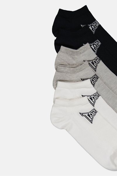 Tapout Men 3 Pairs Brand Logo Ankle Socks, Multicolor