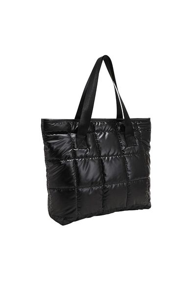 The Casius. Minimalist Tote Bag for Women, Quilted Design, Black
