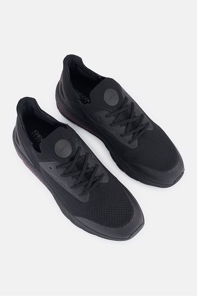 Geox Men Spherica Lace Up Casual Shoes, Black