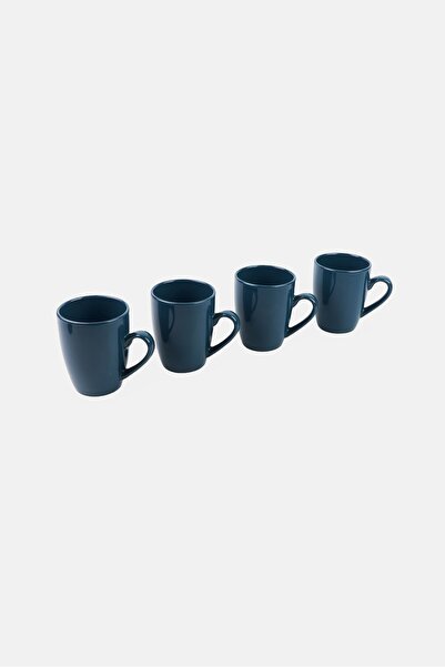 Maser Inoda 4 Pieces Ceramic Coffee Mug Set 420 ml, Blue