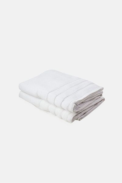 Kathy Ireland 2 Pieces Bath Towel Set, White