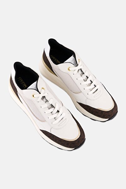 Geox Women Spherica EC13 Lace Up Casual Shoes, White