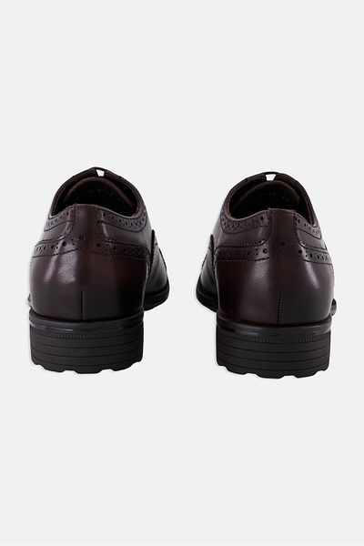 Geox Men U Walk Pleasure F B Lace Up Leather Formal Shoes, Coffee Brown