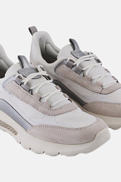 Geox Women Spherica Lace Up Casual Shoes, Off White