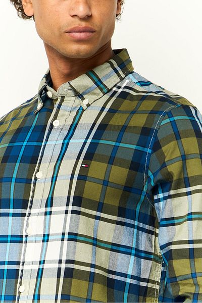 Tommy Hilfiger Men Regular Fit Plaid Long Sleeve Casual Shirt, Multicolor