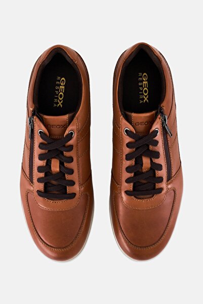 Geox Men U Renan Lace Up Casual Shoes, Brown