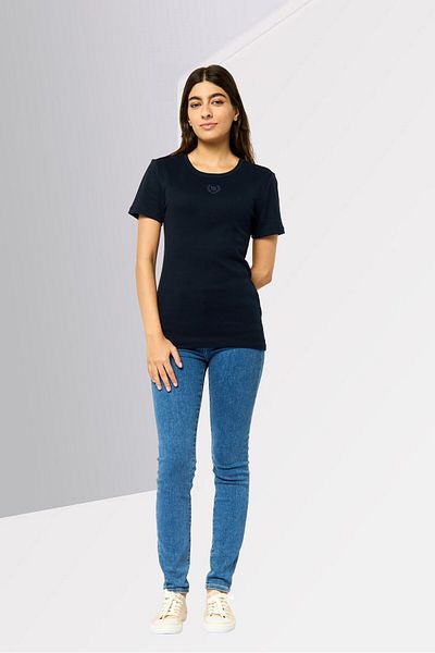 Tommy Hilfiger Women Crew Neck Short Sleeves Embroidered T-shirt, Navy