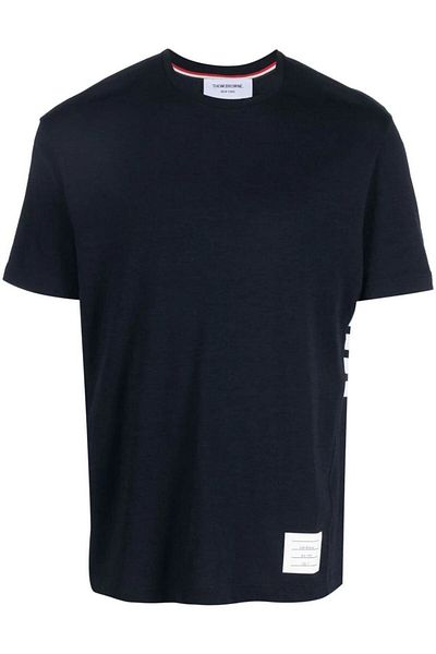 THOM BROWNE Tricou Thom Browne cu 4 bare și logo-patch