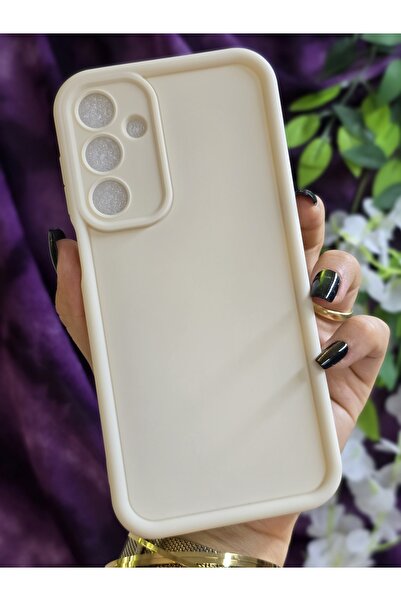Magic Ring Samsung Galaxy A16 Uyumlu Darbe Korumalı Köşe Destekli Mat Krem Kılıf