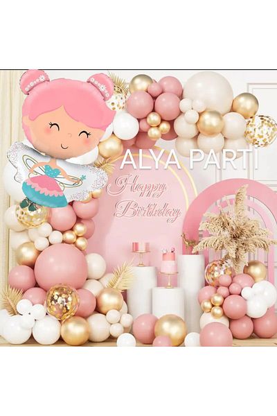 ALYA PARTY Σετ γενεθλίων με πολλά μπαλόνια νεράιδα για κορίτσια