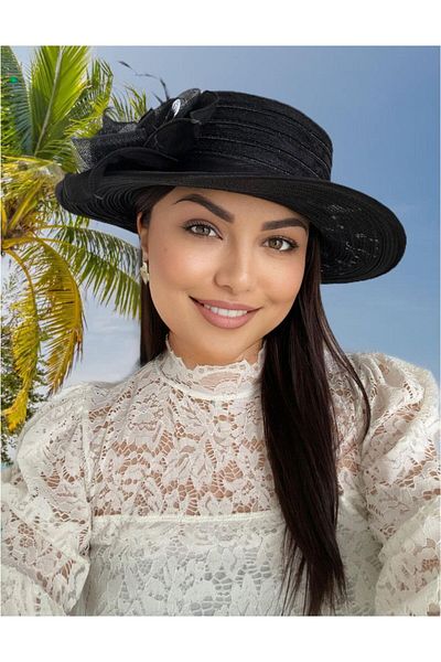 Confortino Luxury satin organza sun hat - ONE SIZE FITS ALL, ADJUSTABLE summer hat