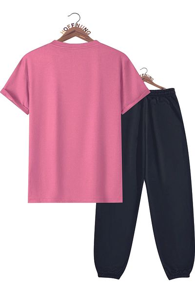 HOFFNUNG Unisex Men/Women Crew Neck Milano Italy Printed Bottom Top Tracksuit Suit