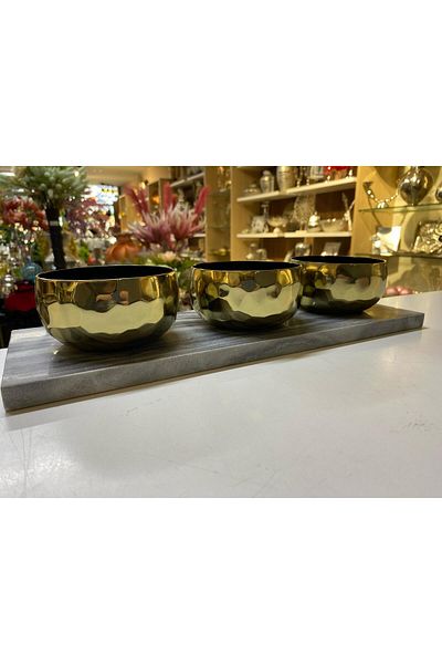 La madore Clara Gold 3 Condiment Bowl 41X14X9 cm
