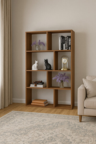 Alina Dizayn BİANA KİTAPLIK CEVİZ