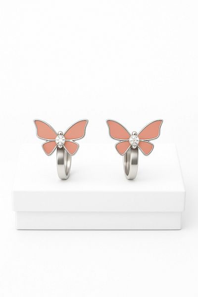 MakeWell Butterfly Design Compression No Piercing Earrings for Non-Pierced Ears