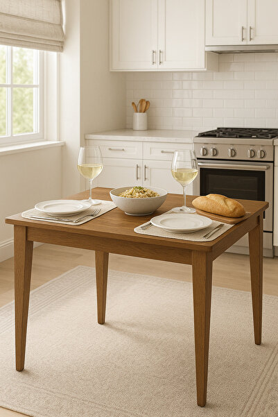 Alina Dizayn MİRA 70X70 MUTFAK MASASI YEMEK MASASI CEVİZ