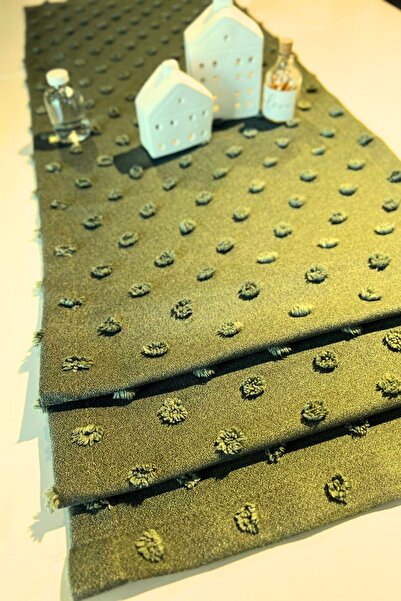 bufidik Runner texturat cu pompon 40x140 cm