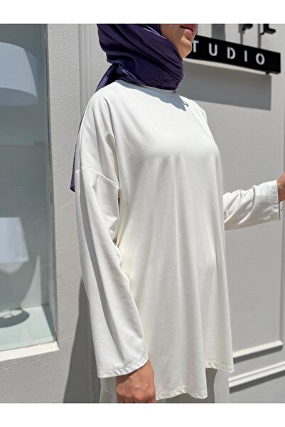 Babil Butik Td3652 Modal Combed Cotton Fabric Basic Women's Set Ecru