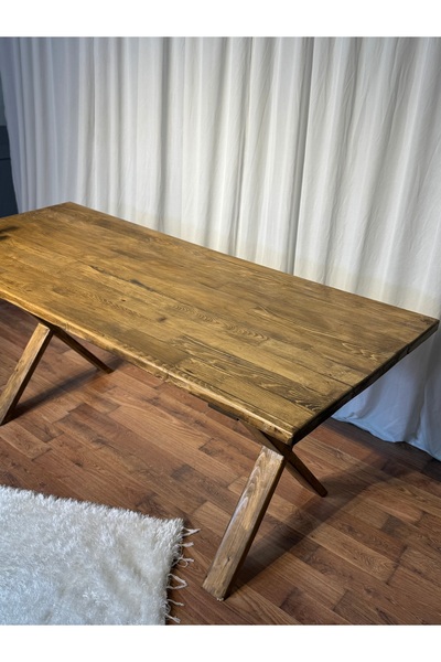 MCNdesign Aras Ahşap Kütük Masa Yemek Masası Çalışma Masası Atlantik 120